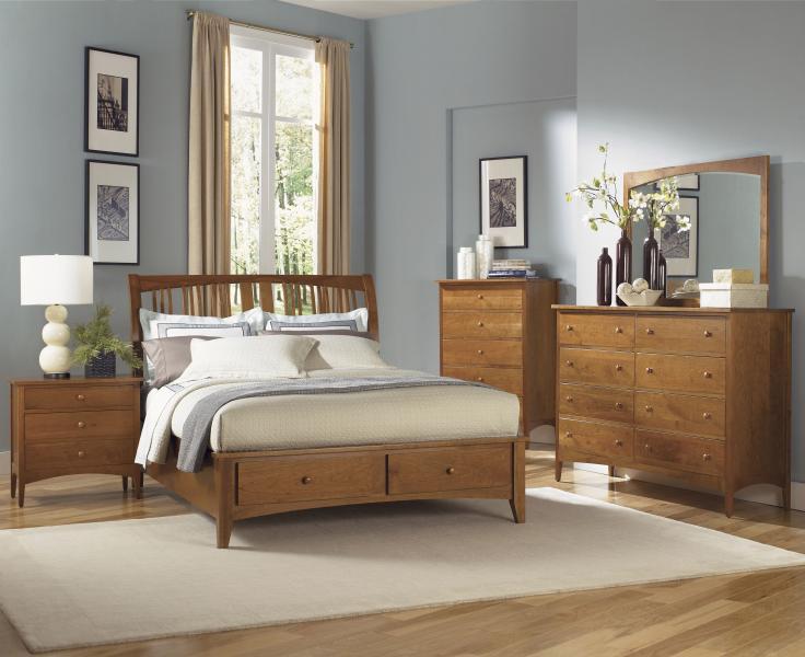 Cherry oak sleigh bed new arrivals